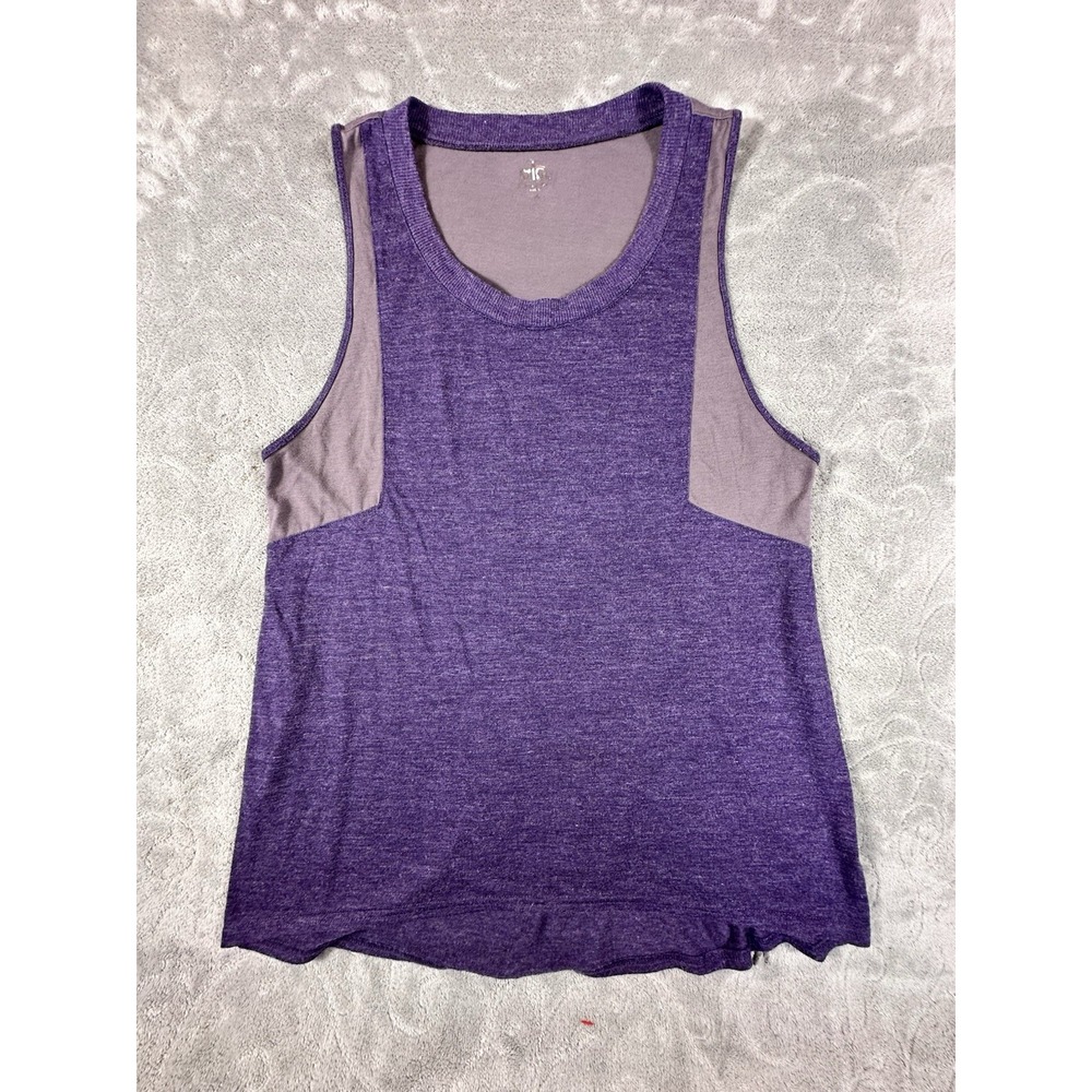 Alo Yoga Womens Medium Coolfit Stretch Tank Top Purple Two Tone Athletic Relaxed